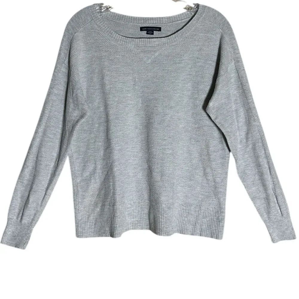 American Eagle Outfitters Grey Lightweight Crewneck Sweater